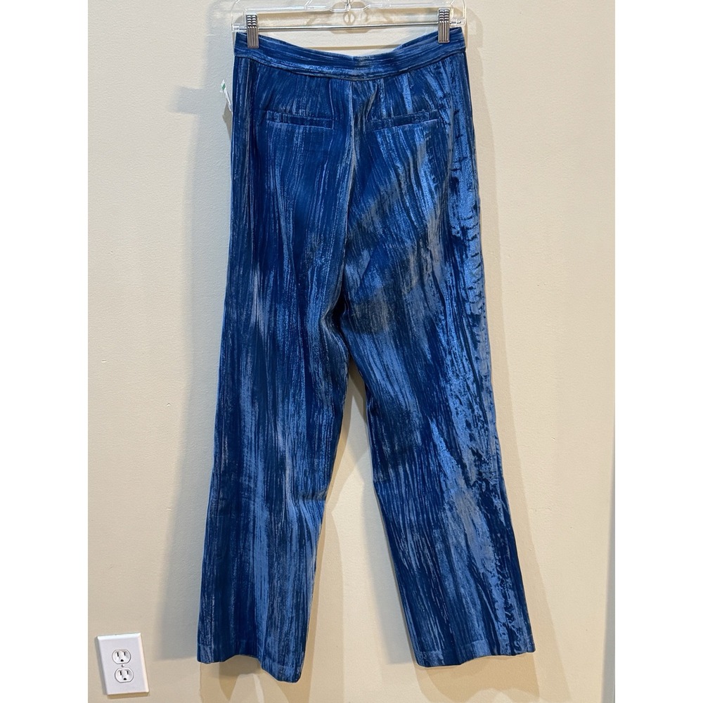 Stella Nova Pants Livi straight velour blue size‎ 36 US 6 Textured - Picture 4 of 9